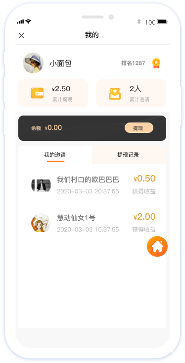 分销流程,二级分佣收益